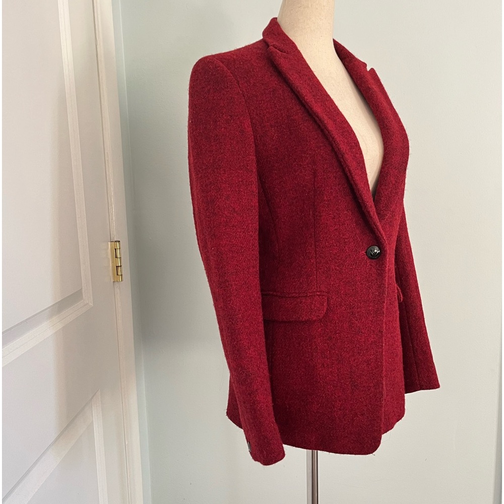 Rag & Bone 100% pure new wool hand woven red tweed blazer jacket size 2 - Picture 7 of 12